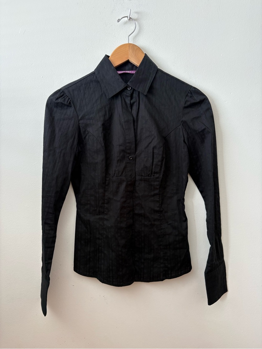 Smart Set Black Long-Sleeve Button Shirt